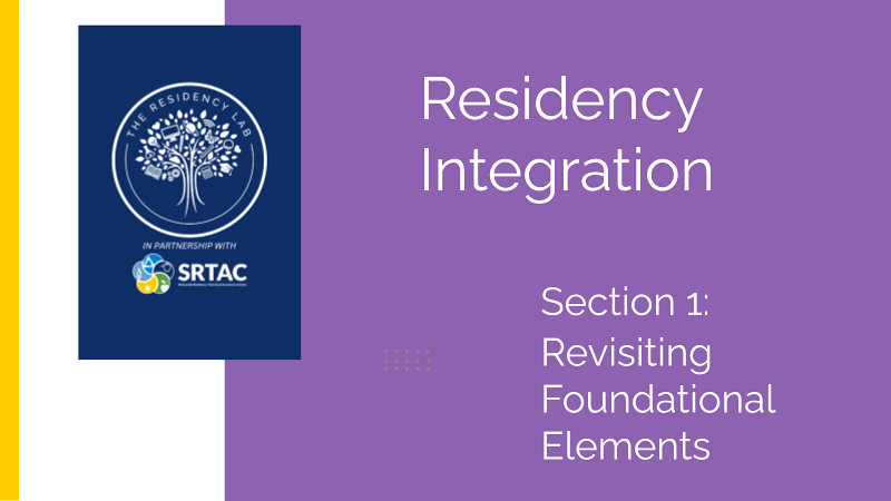 Residency Integration: Section 1:  Revisiting Foundational Elements (Module 3)