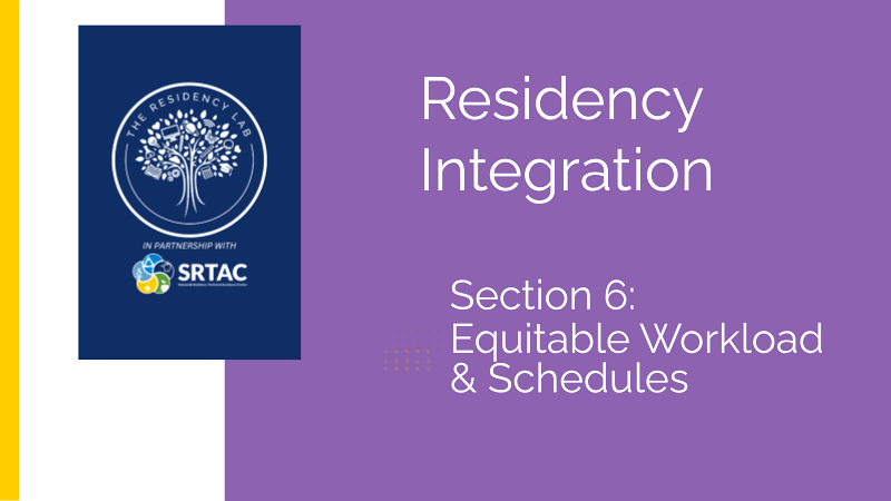 Residency Integration: Section 6:  Equitable Workload & Schedules (Module 3)